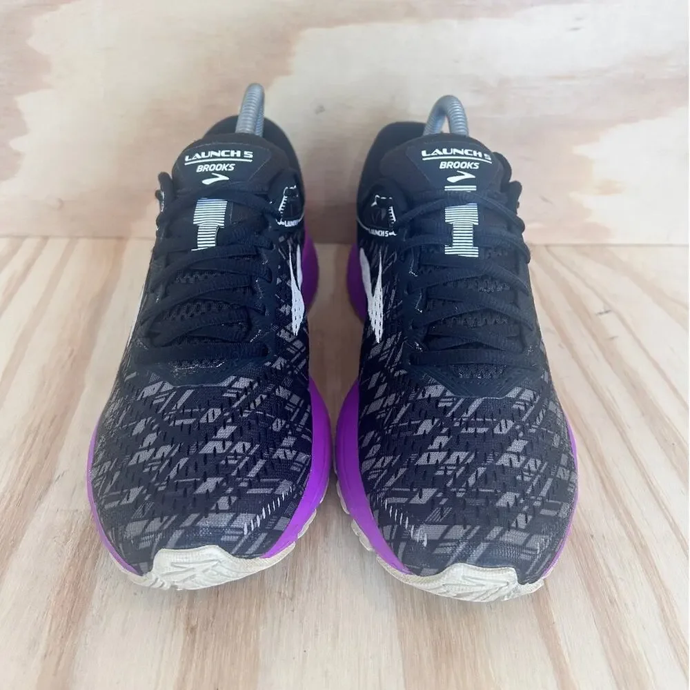 Brooks - Launch 5 - Running Shoes - Black/Purple - Women's - 9 - 1202661B090